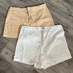 Universal Thread Women's Tan and White Bermudas